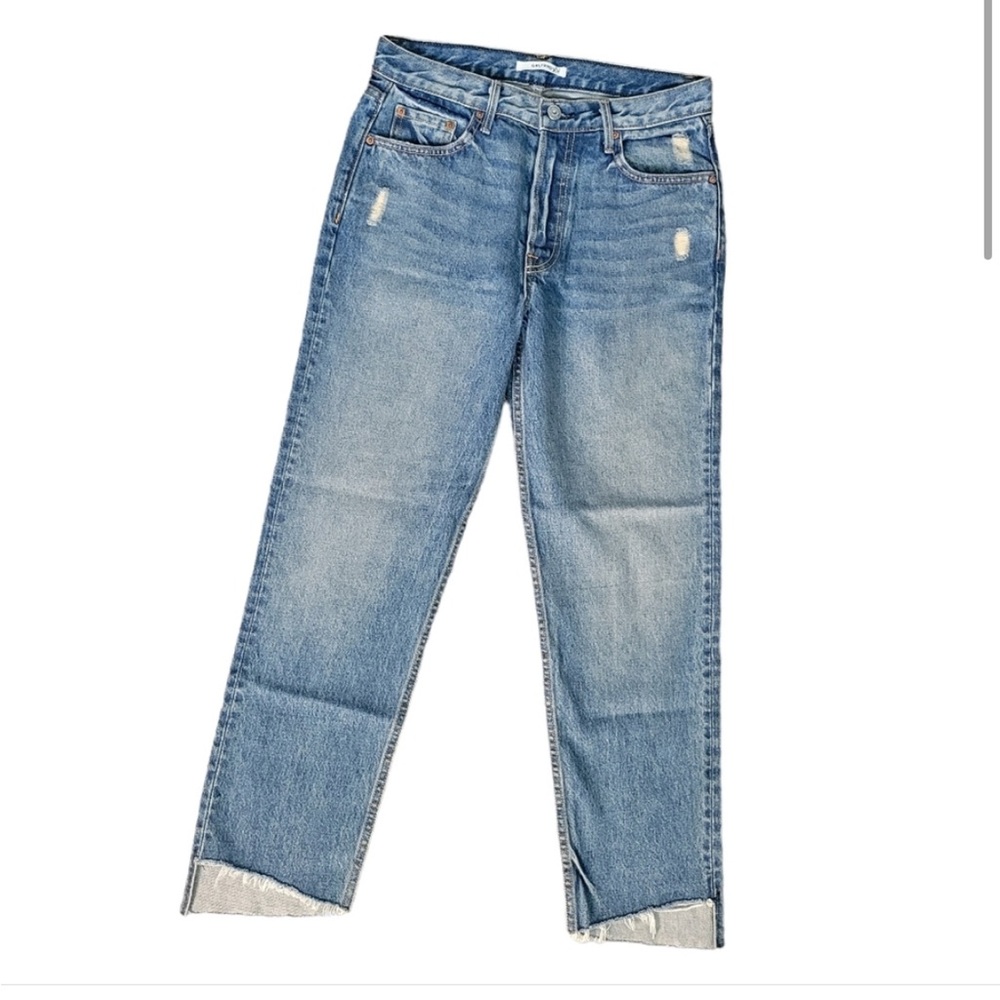 GRLFRND Helena High-Rise Straight Jeans Medium Wash